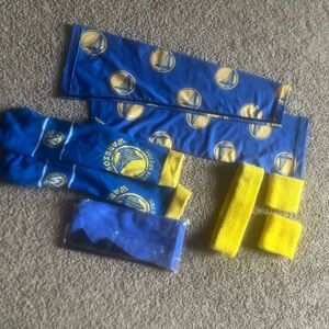 Warriors Arm/Leg Sleeves, Socks, Headband& Wrist Bands, Blue Arm Sleeves- NEW